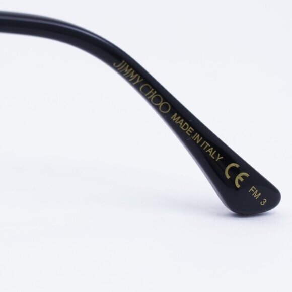 Jimmy Choo HESTER/S 02M2 9O Sunglasses Black Gold Square Frame, Grey Lenses main image 4